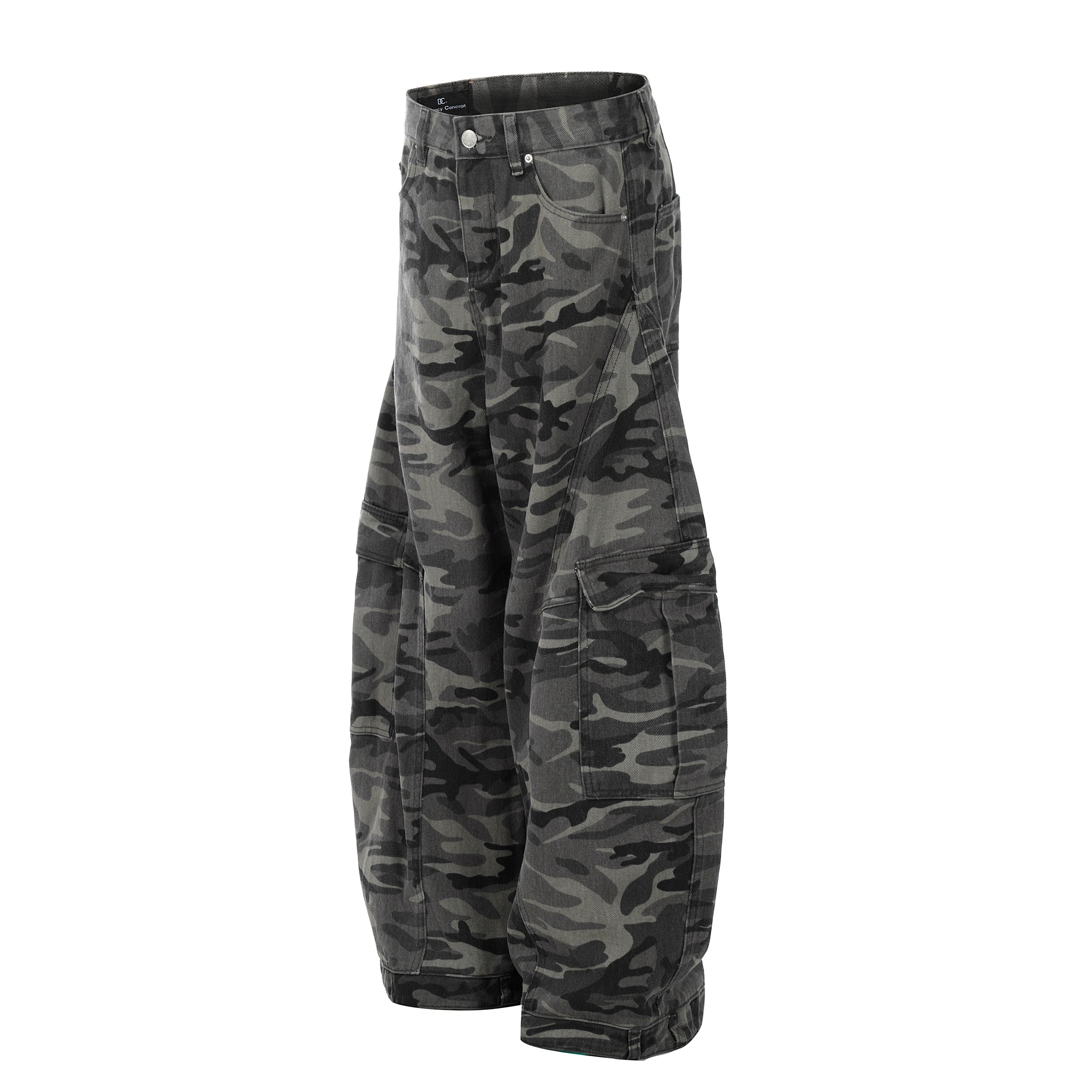 Omirad Shadow Camo Cargo Pants | Wide-Leg Streetwear