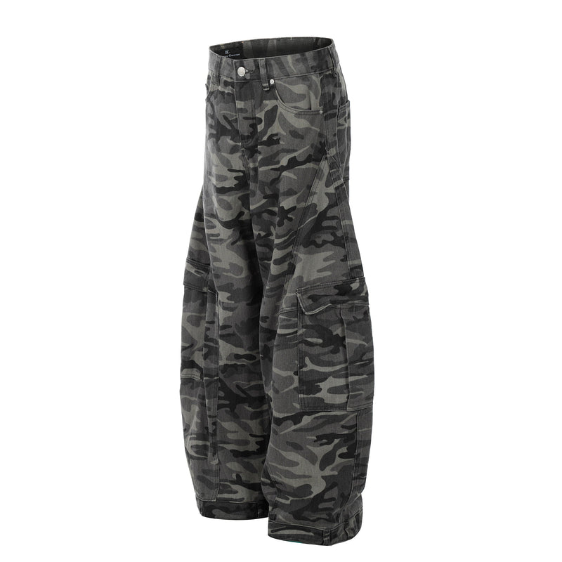 Omirad Shadow Camo Cargo Pants | Wide-Leg Streetwear
