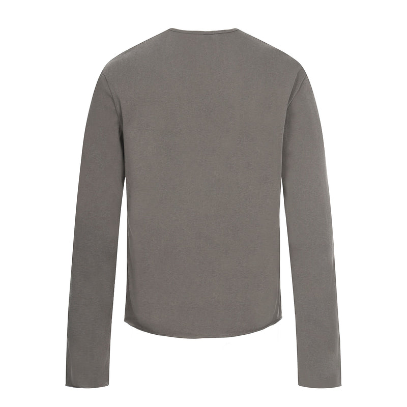 Brown long sleeve T-shirt, back view
