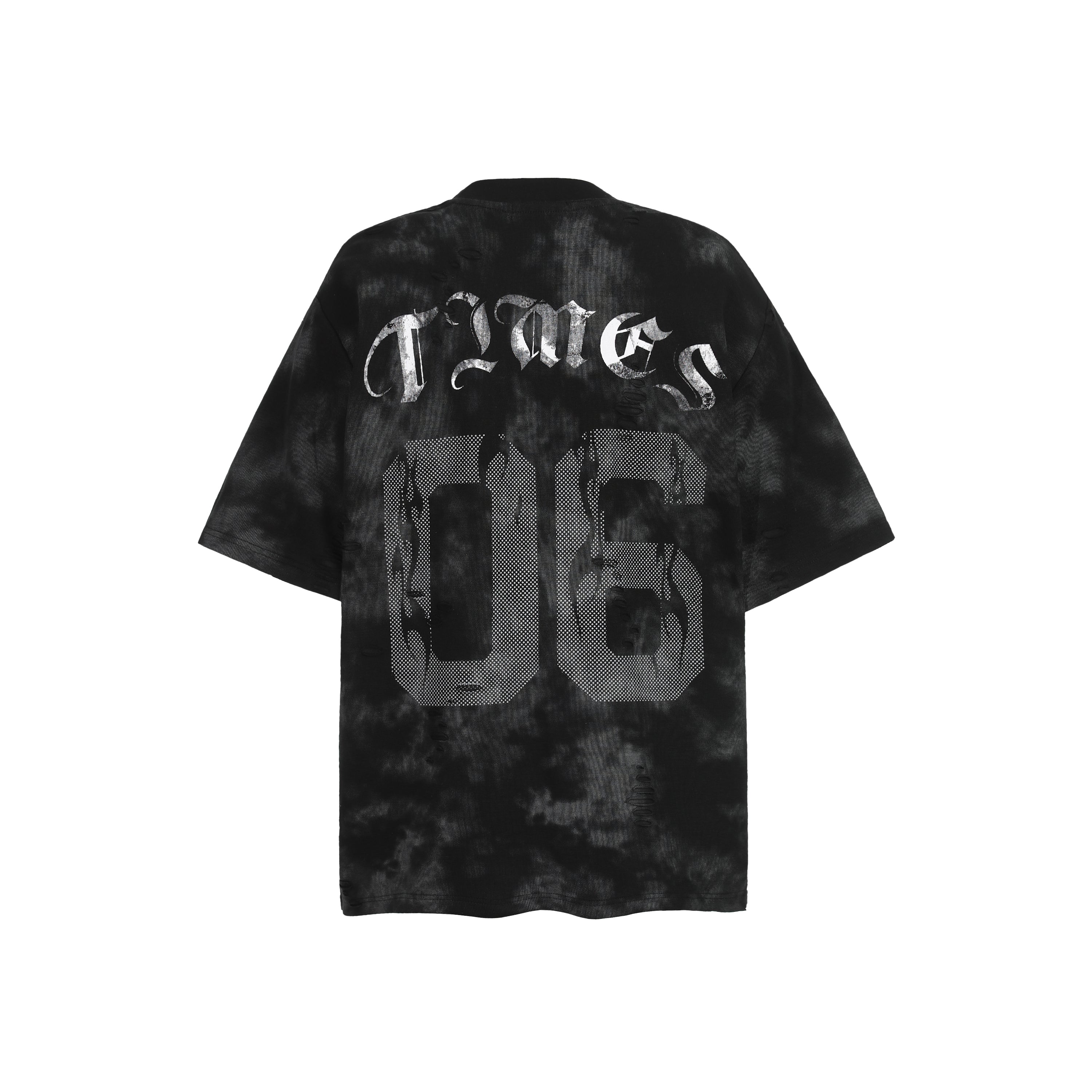 Marble Wash Number Graphic Oversized Tee | Streetwear