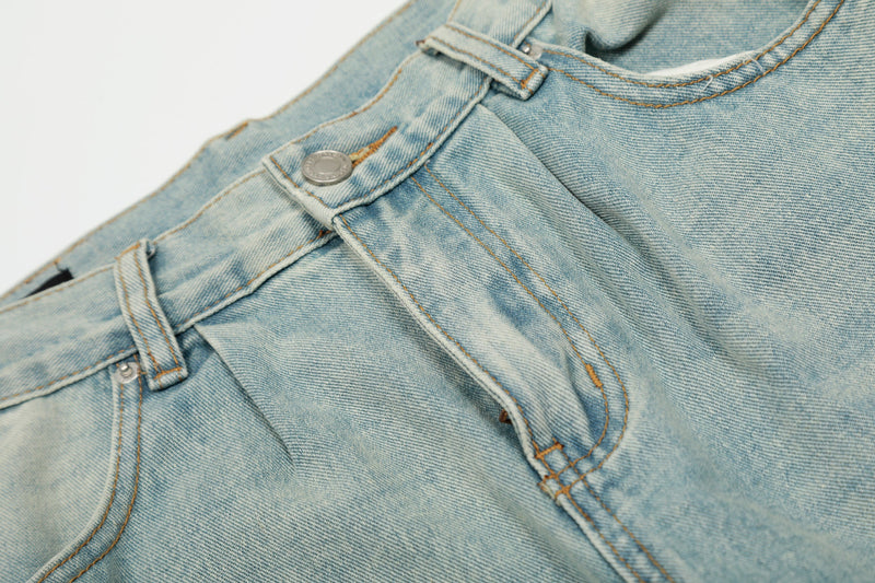 Cloud-Fade Balloon Jeans | Wide-Leg Streetwear Denim
