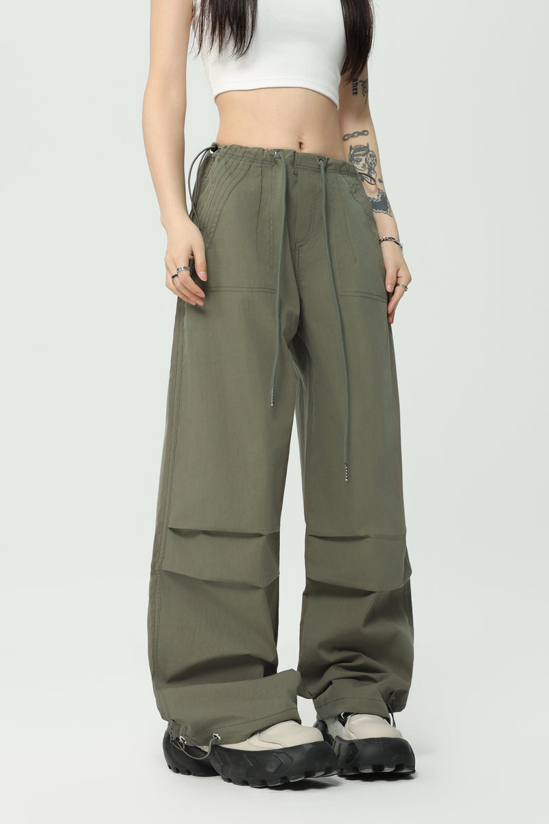Omirad Tech Drawstring Utility Pants | Wide-Leg Parachute