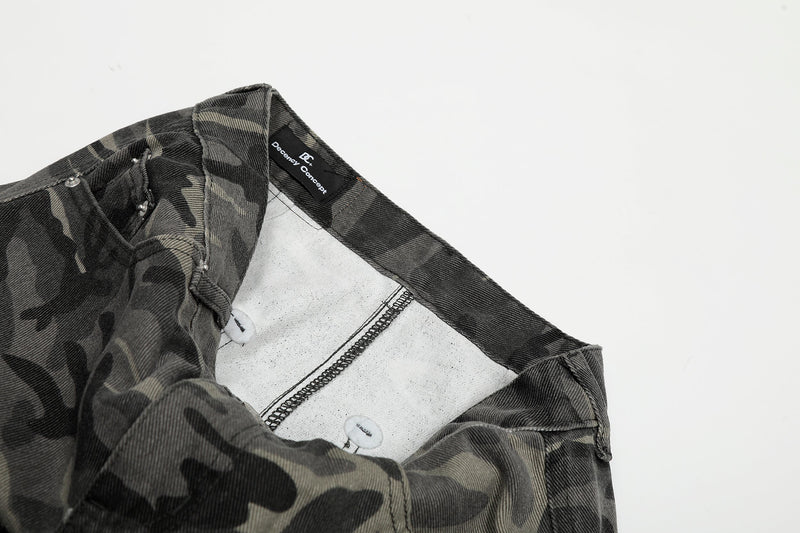 Omirad Shadow Camo Cargo Pants | Wide-Leg Streetwear