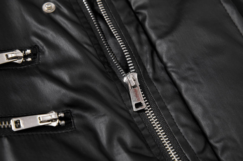 Omirad Dual-Zip PU Bomber Jacket | Moto Street Style
