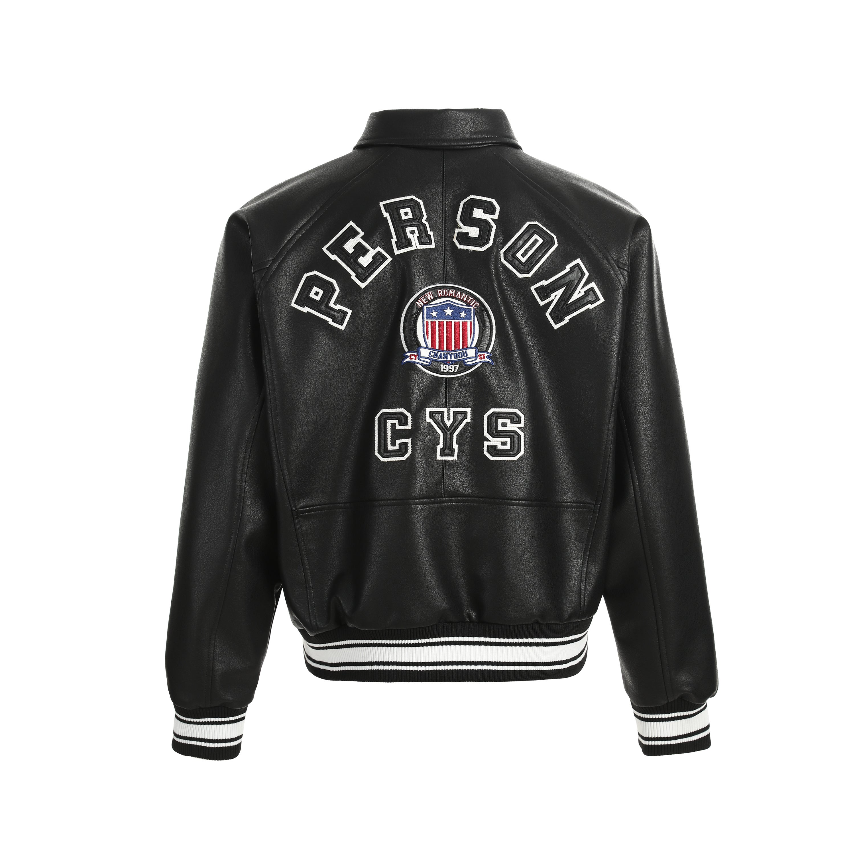 Varsity Patch PU Leather Bomber Jacket | Retro Streetwear