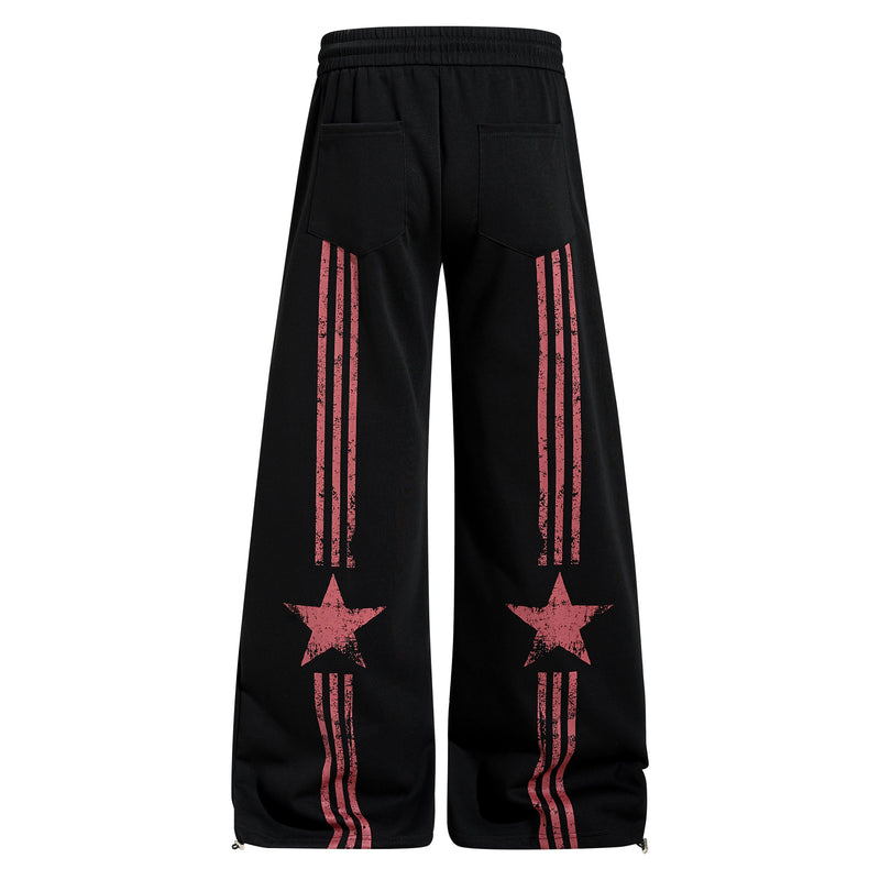 Omirad Vintage Star Wide-Leg Sweatpants | Retro Streetwear