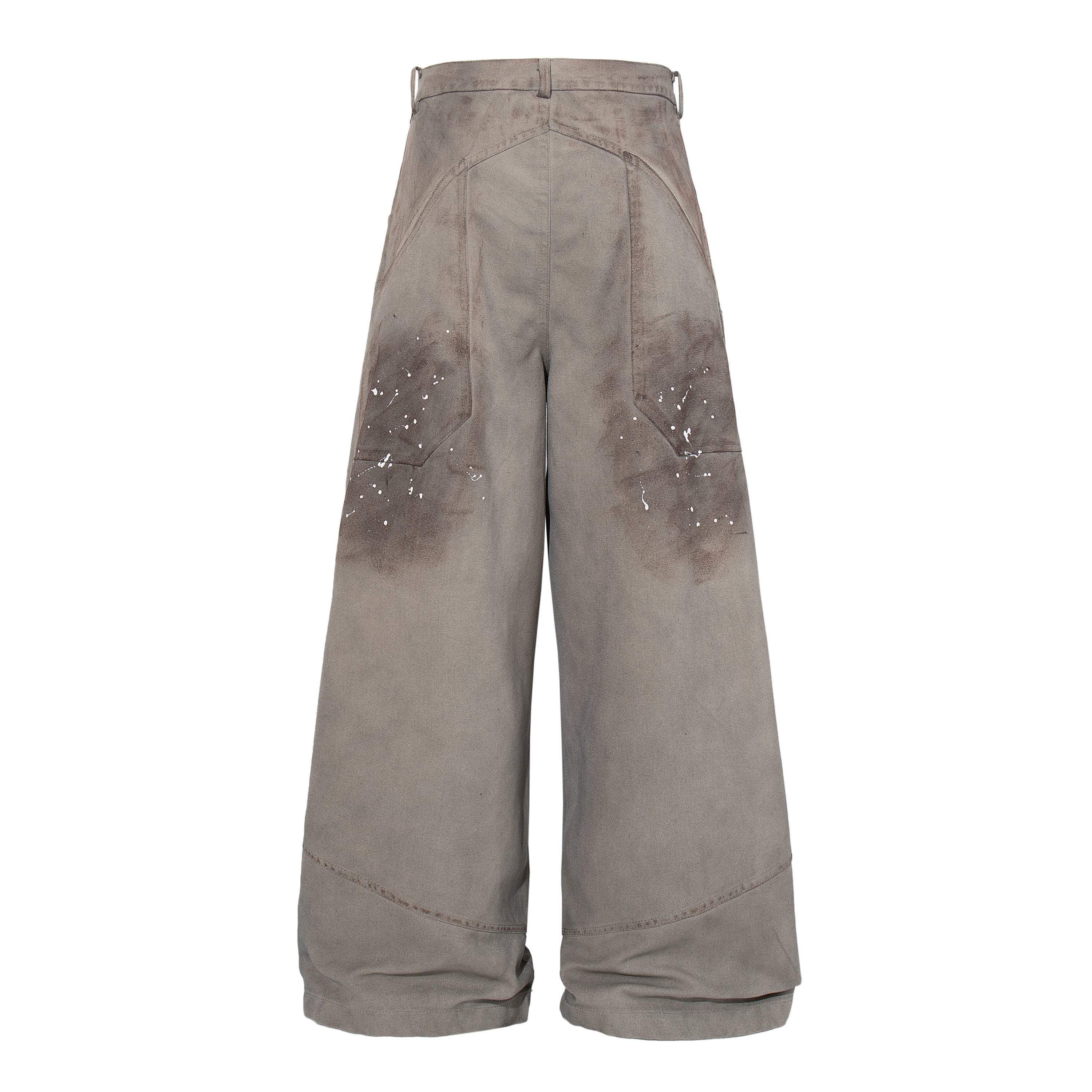 Omirad Distressed Panel Wide-Leg Pants | Paint Splatter