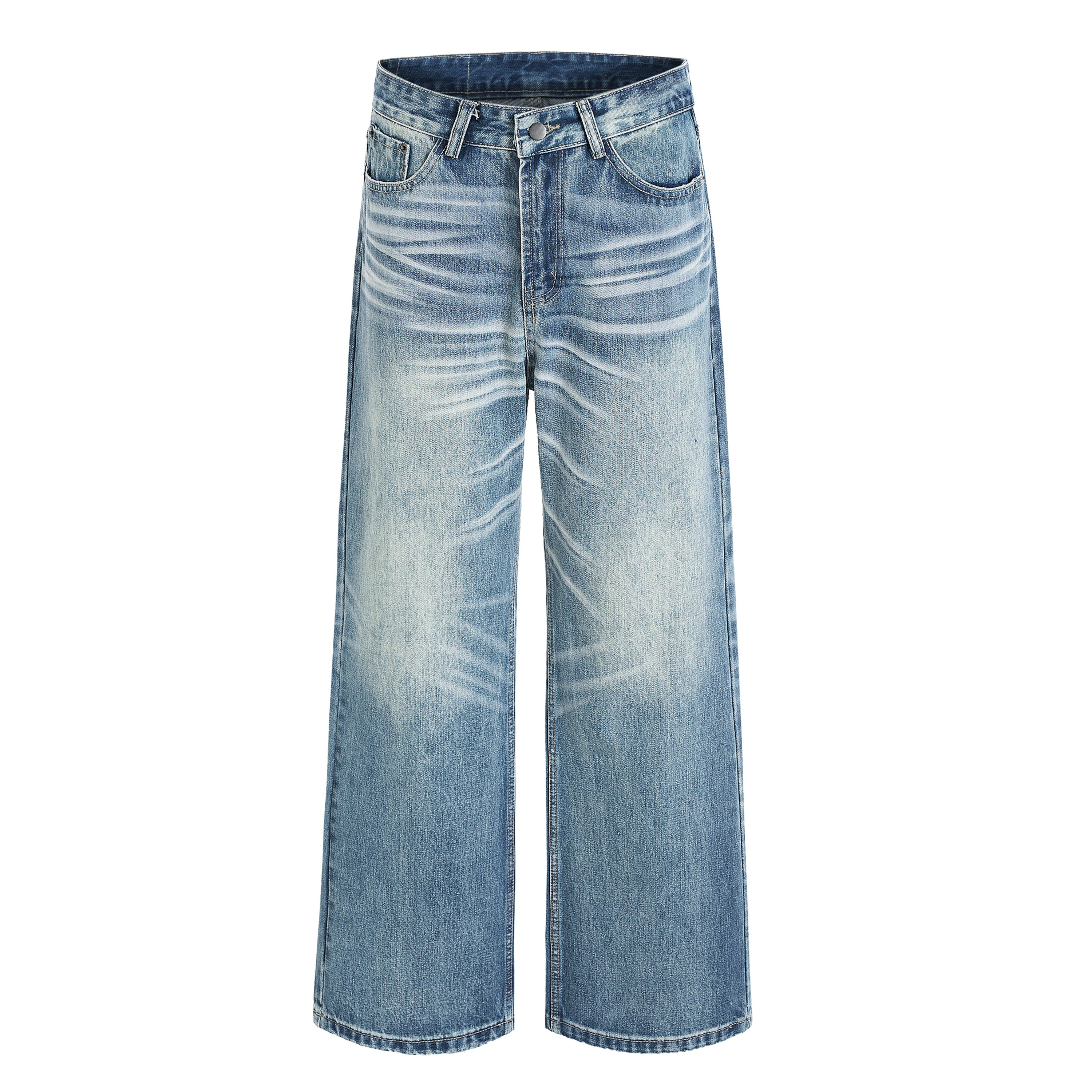 Omirad Washed Wide-Leg Jeans | Vintage Whiskered Denim