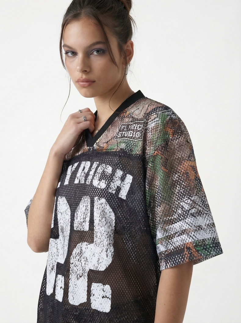 Omirad Fly Rich 22 Camo Mesh Jersey T-Shirt | Streetwear