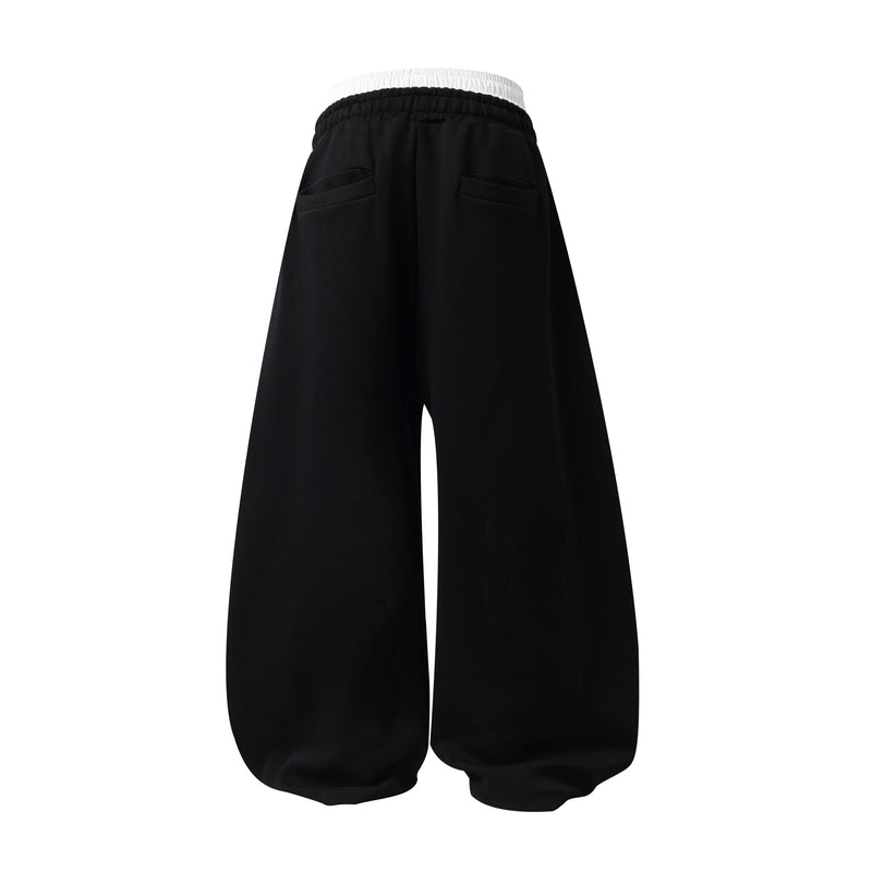 Barcode Graphic Wide-Leg Sweatpants | Streetwear Joggers