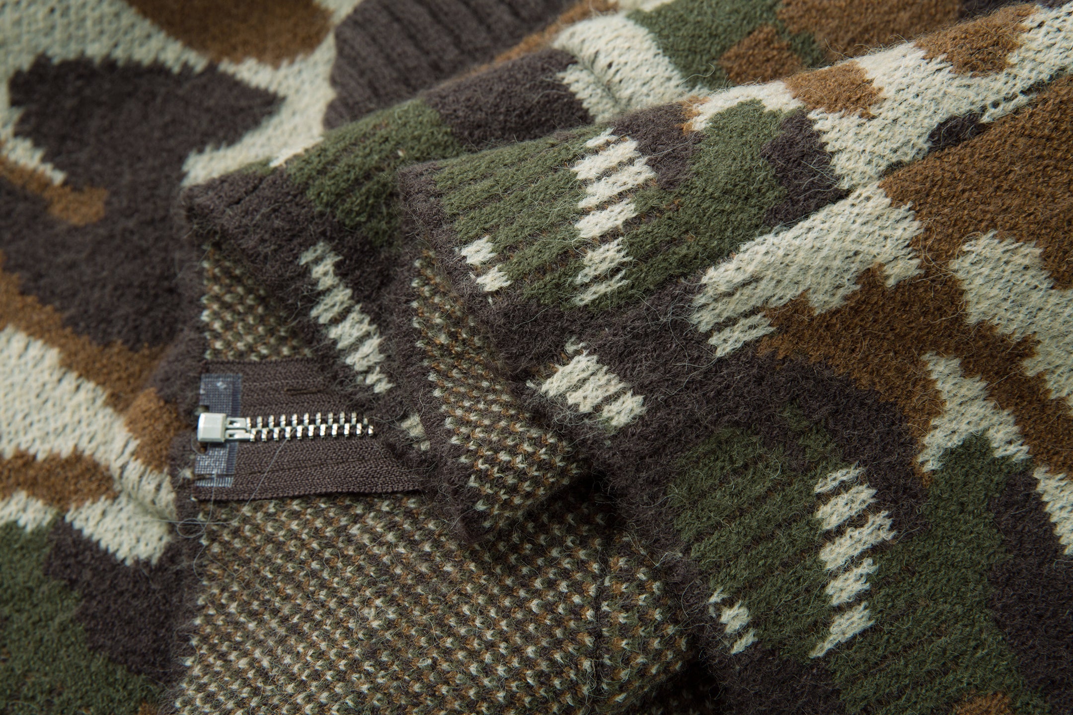 Omirad 07 Camo Knit Zip-Up Hoodie | Streetwear Sweater