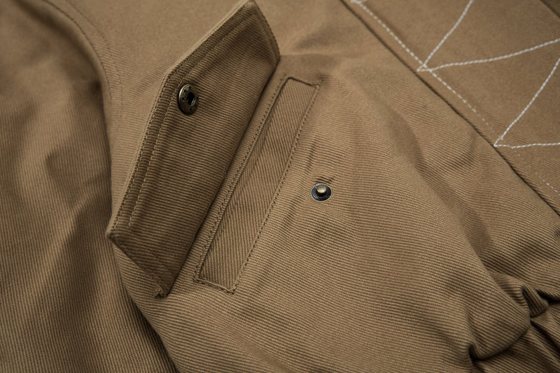Fur-Lined Cropped Bomber Jacket | High-Neck Cotton Utility