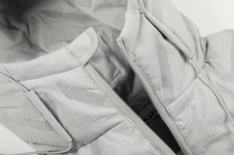 Quilted Hooded Puffer Jacket | Diamond Stitch Winter Coat