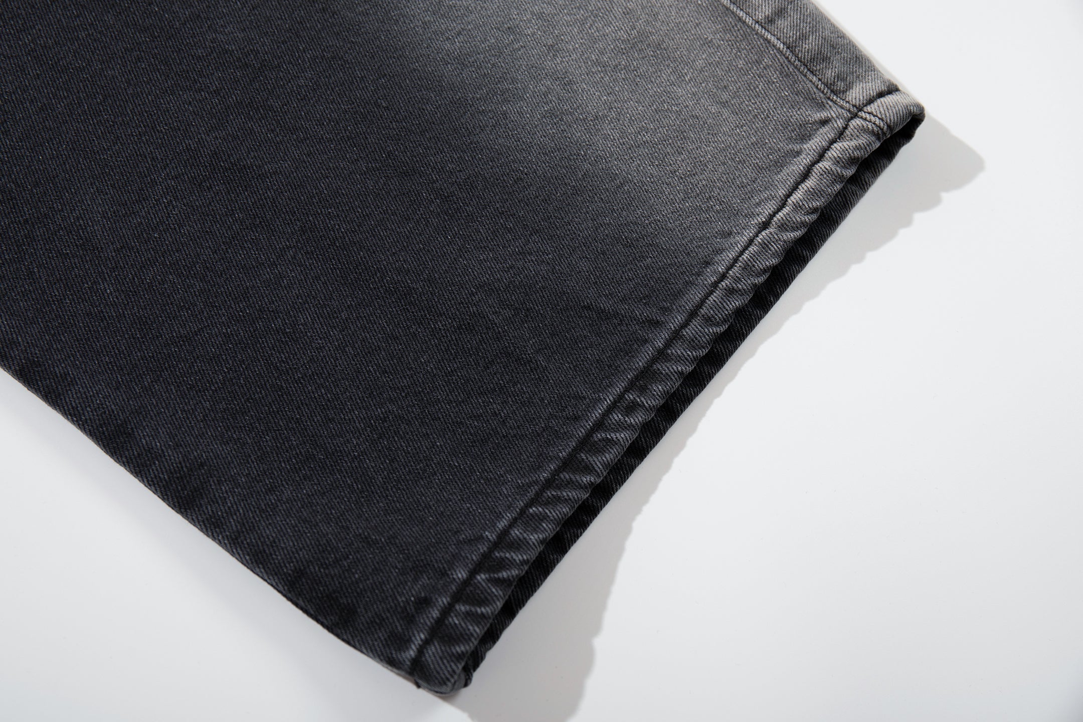 Arc-Stitch Wide-Leg Jeans | Washed Black Denim