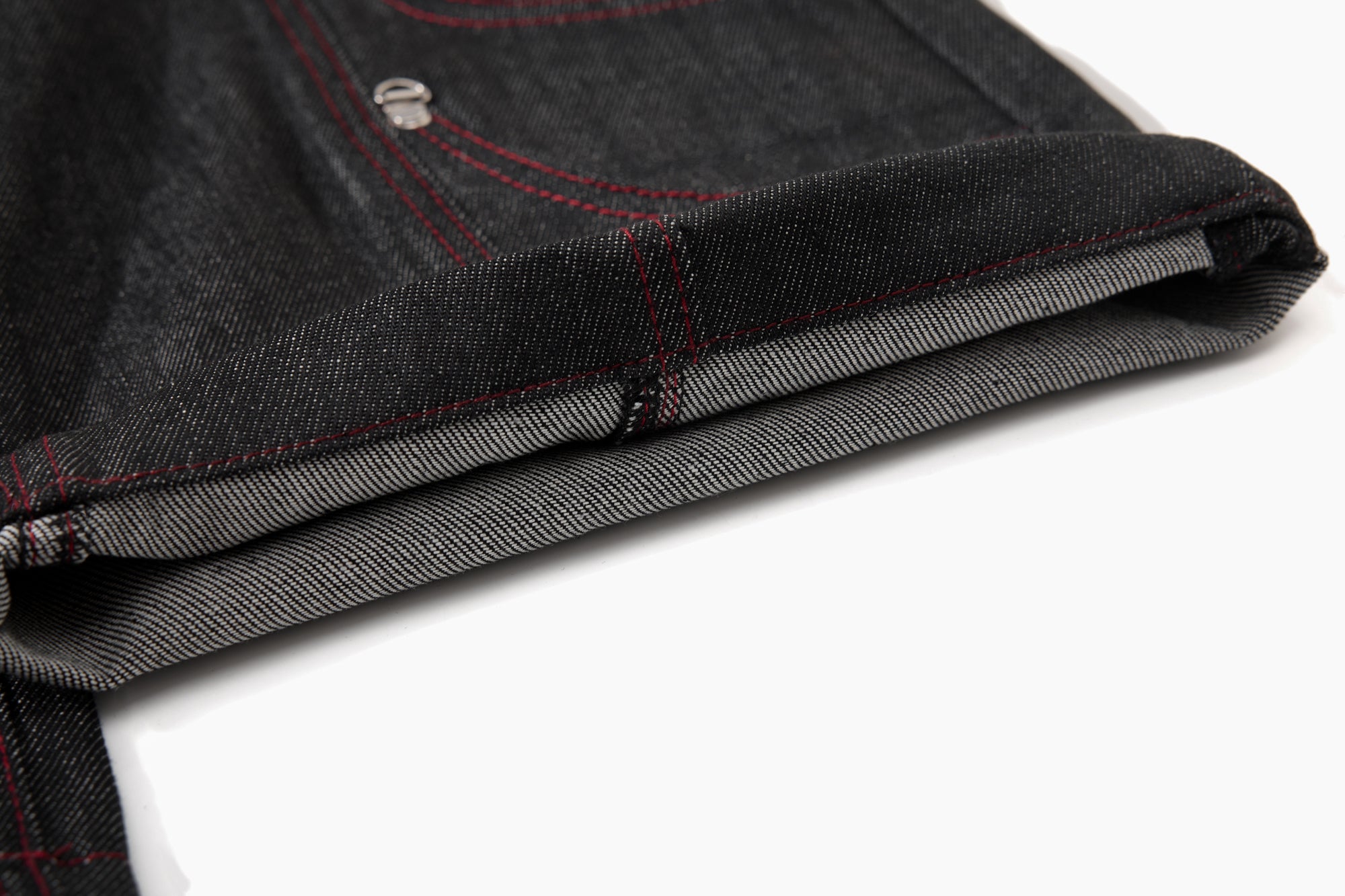 Omirad Multi-Pocket Wide-Leg Denim Pants | Red Contrast Stitch