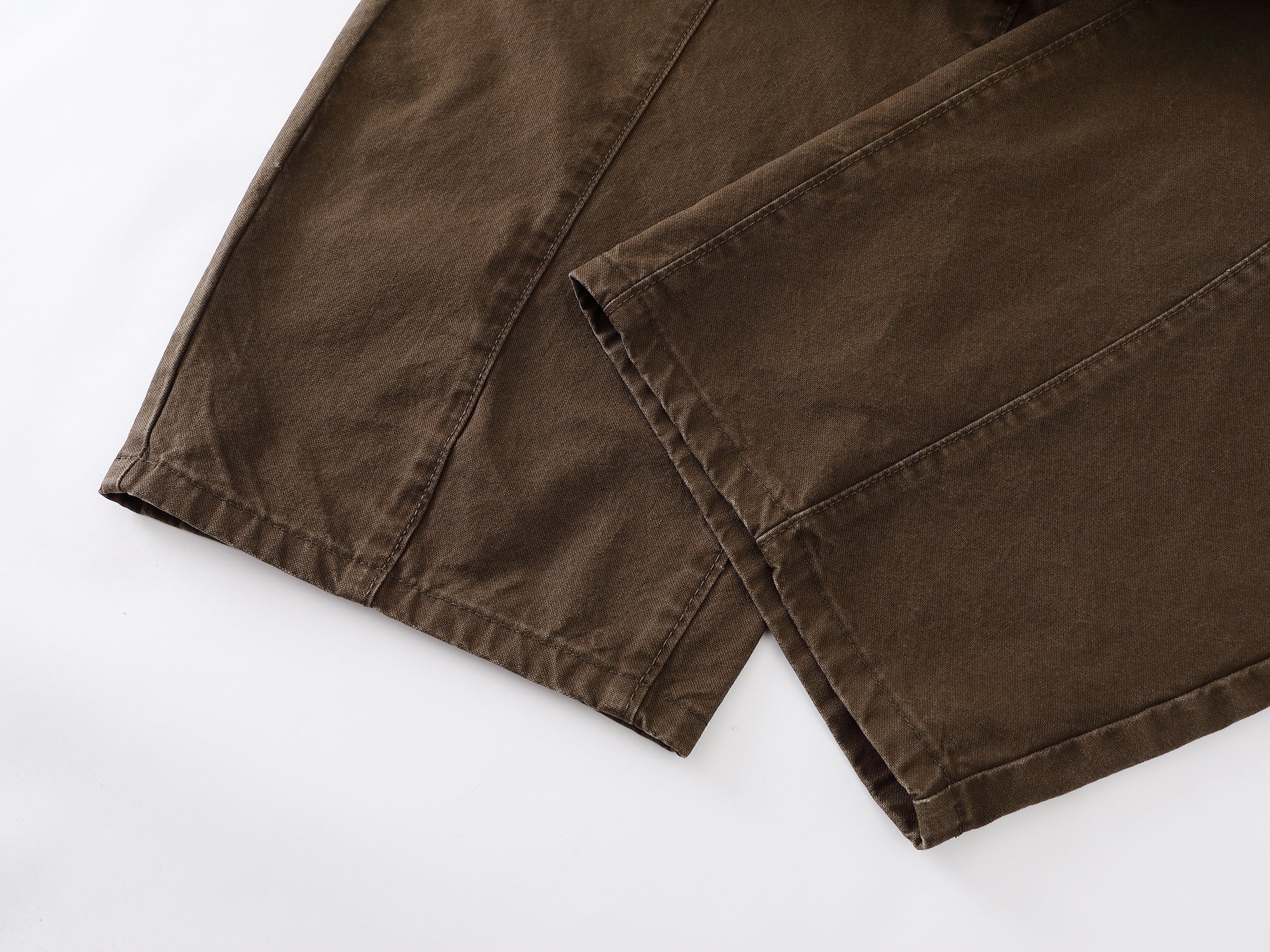 Wide-Leg Cotton Pants with Metal Ring Waist Detail