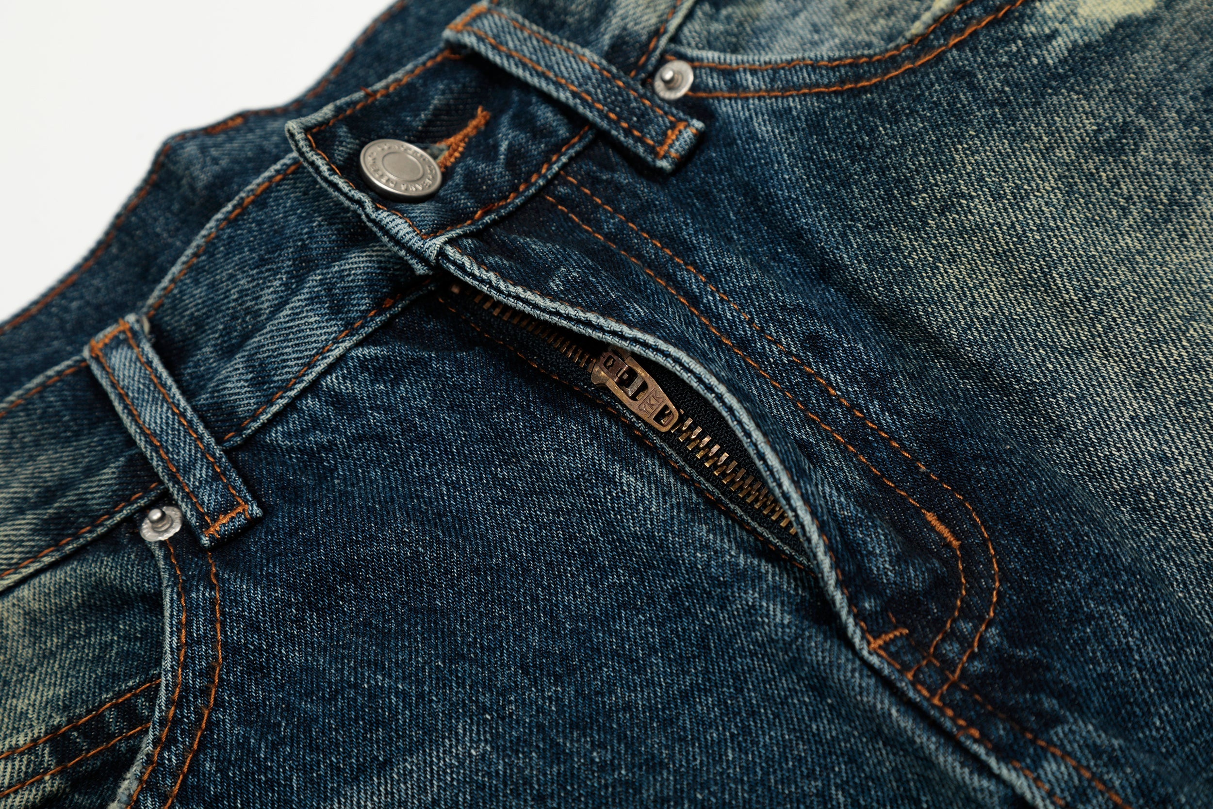Omirad Vintage Wash Wide-Leg Jeans | Paint-Splatter Denim