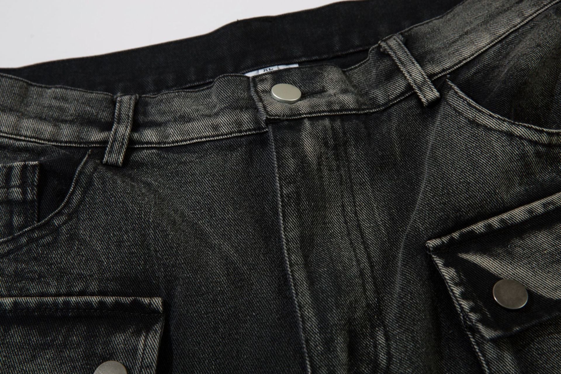 Omirad Barbed-Stitch Cargo Wide-Leg Jeans | Streetwear