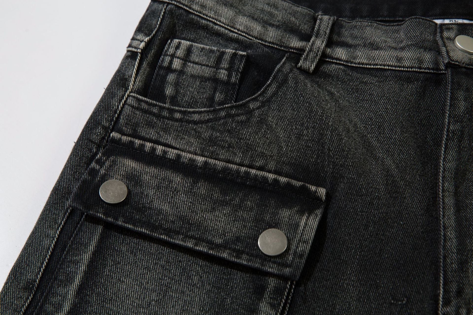 Omirad Barbed-Stitch Cargo Wide-Leg Jeans | Streetwear