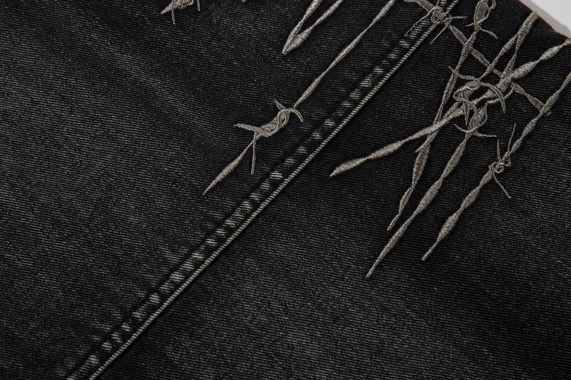 Omirad Barbed-Stitch Cargo Wide-Leg Jeans | Streetwear