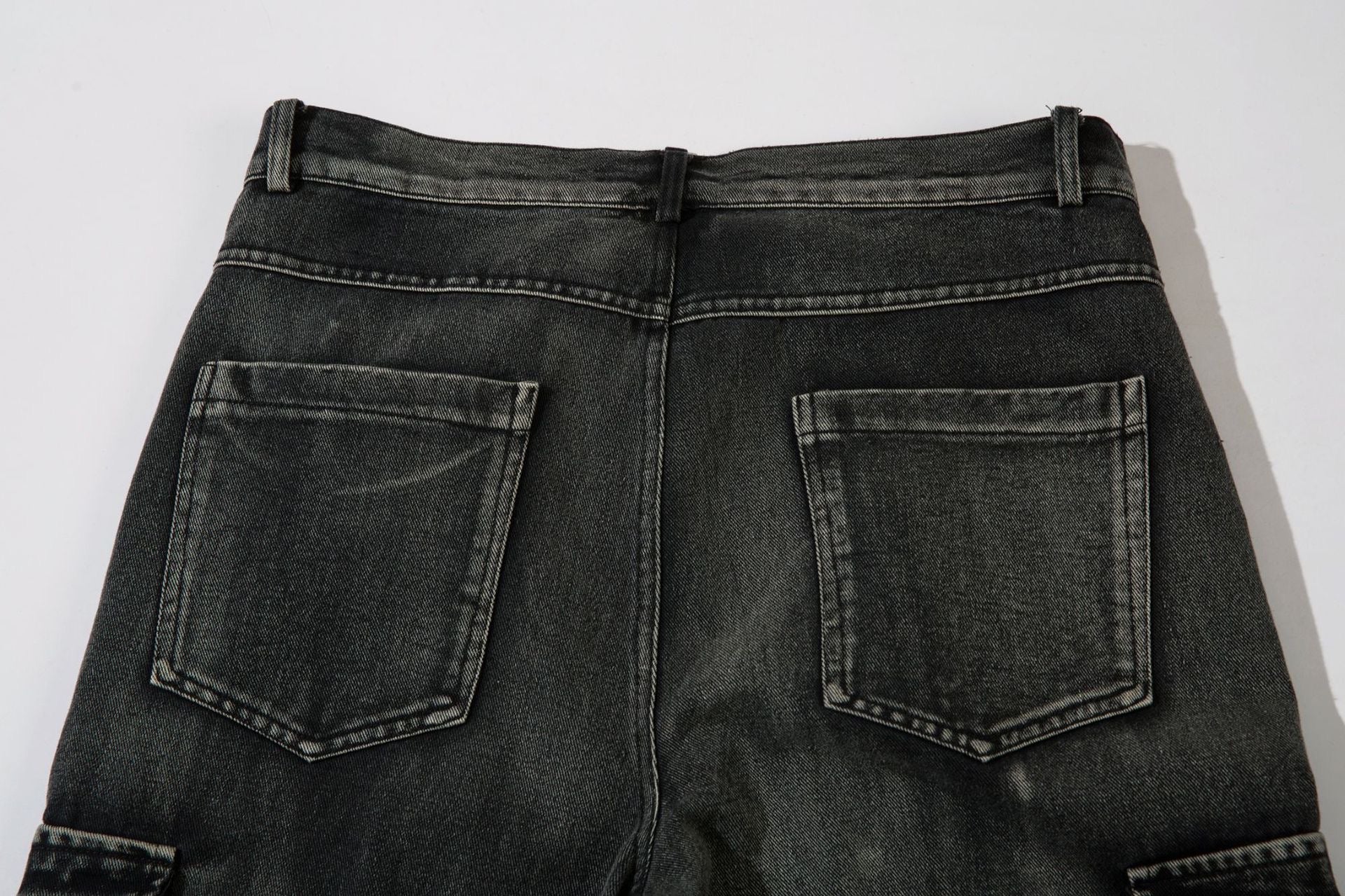 Omirad Barbed-Stitch Cargo Wide-Leg Jeans | Streetwear