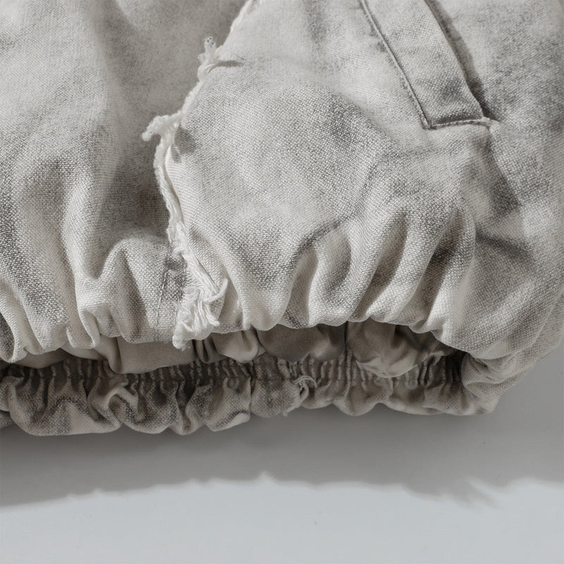 Omirad Distressed Hooded Zip Jacket | Raw-Edge Streetwear