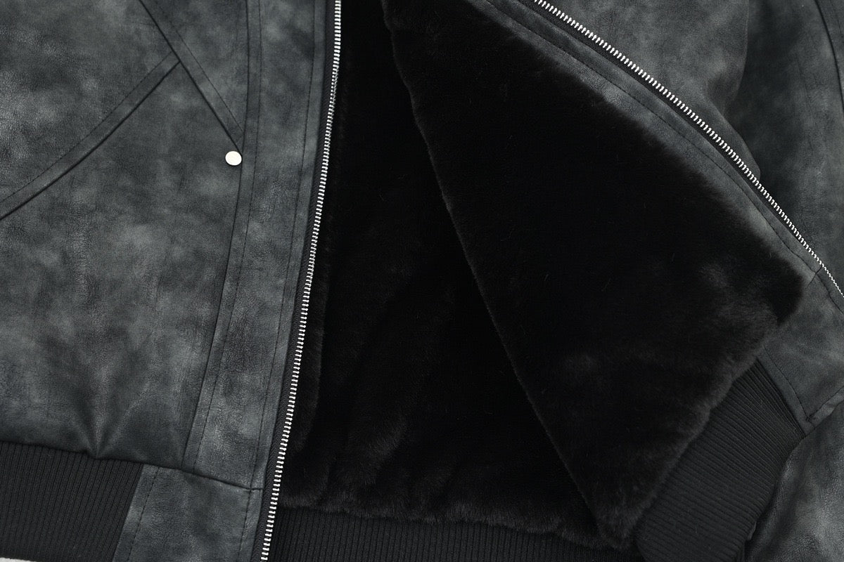 Omirad Hooded PU Leather Bomber Jacket | Cropped Streetwear