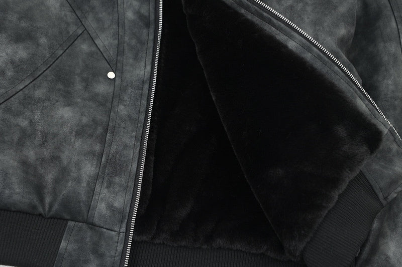 Omirad Hooded PU Leather Bomber Jacket | Cropped Streetwear