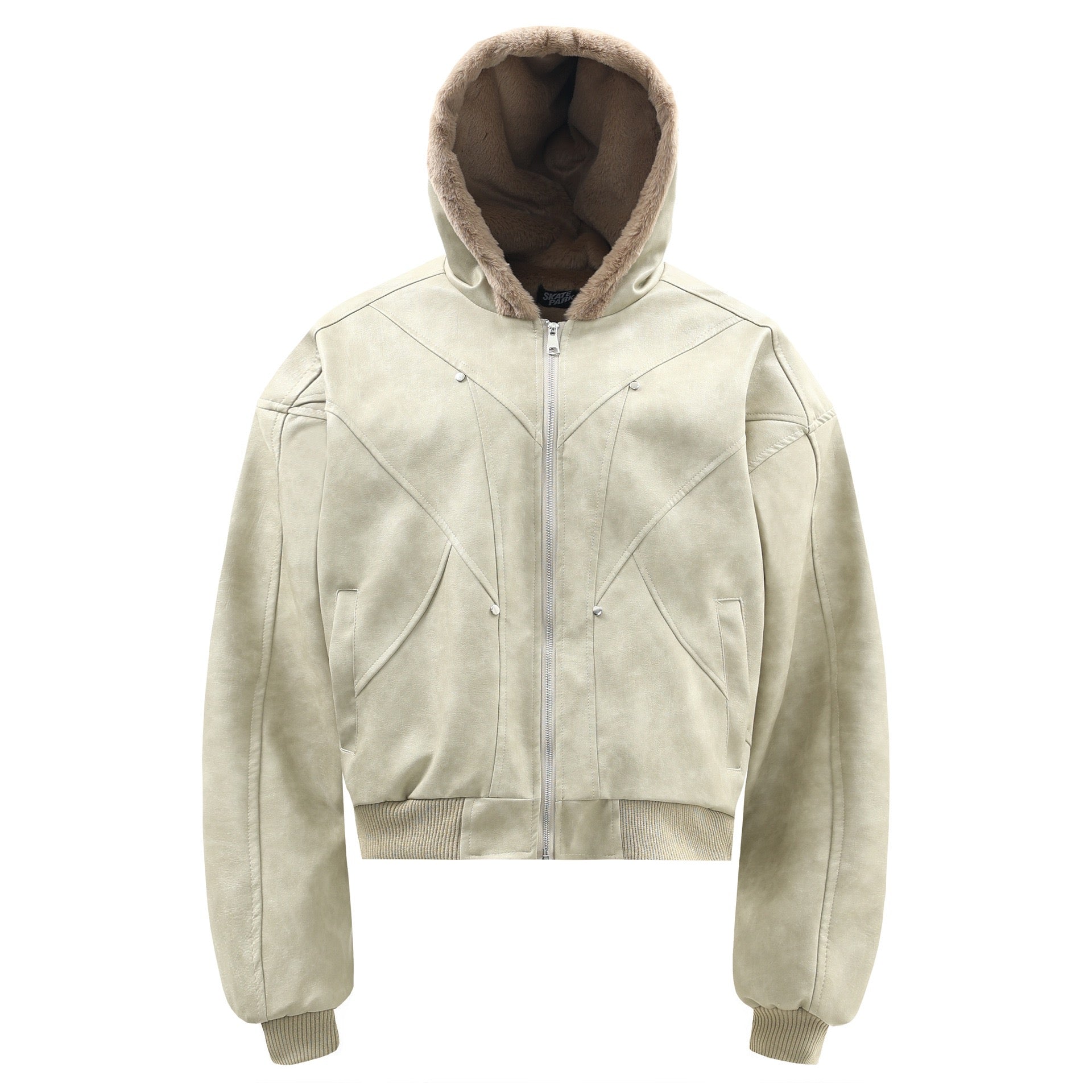 Omirad Hooded PU Leather Bomber Jacket | Cropped Streetwear