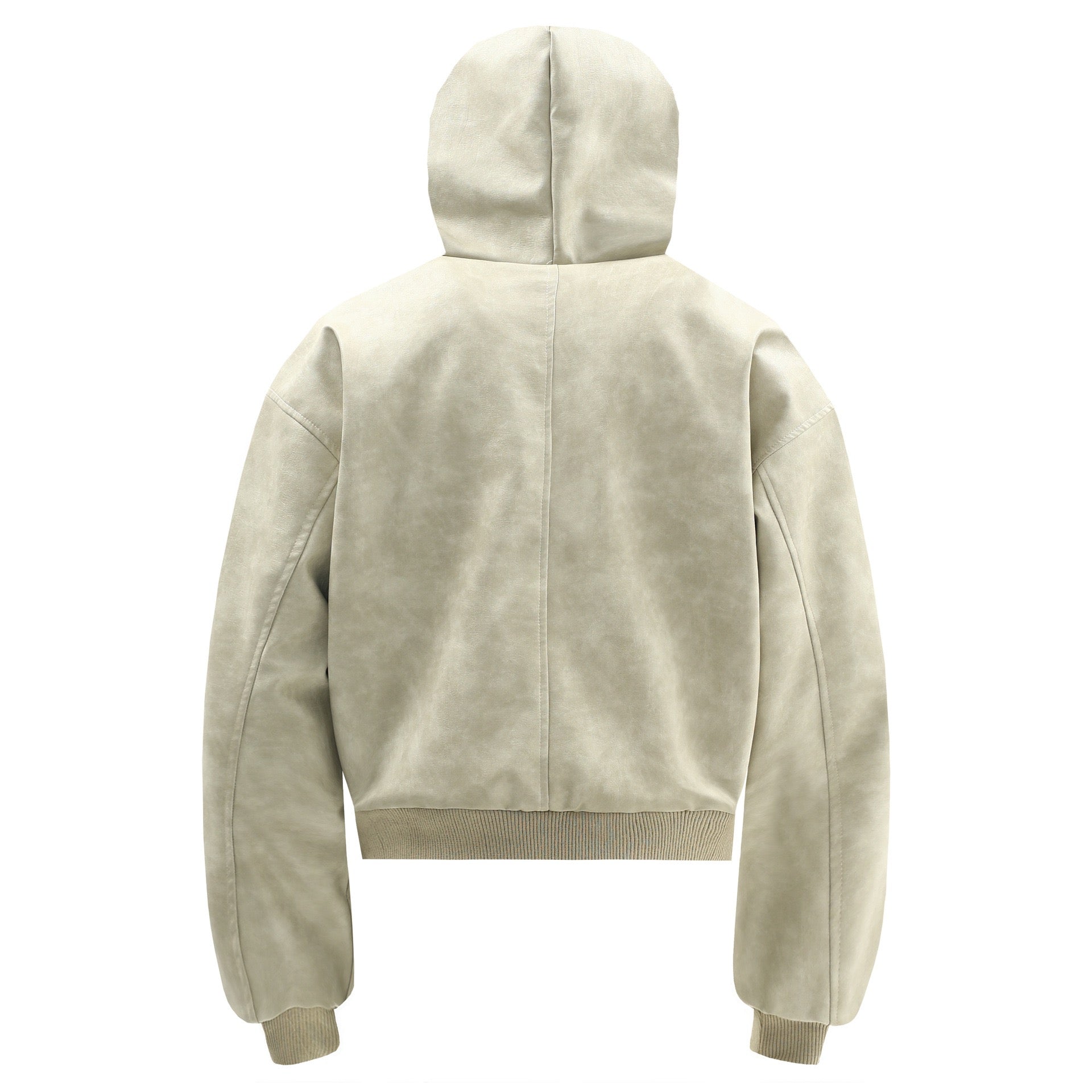 Omirad Hooded PU Leather Bomber Jacket | Cropped Streetwear