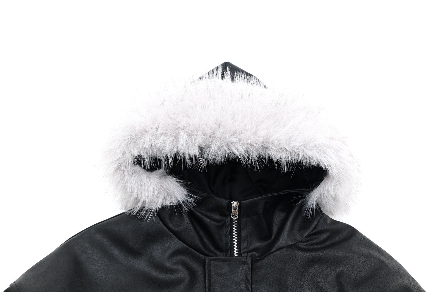 Shinnecock Hills PU Bomber Jacket with Faux Fur Hood