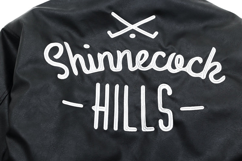 Shinnecock Hills PU Bomber Jacket with Faux Fur Hood