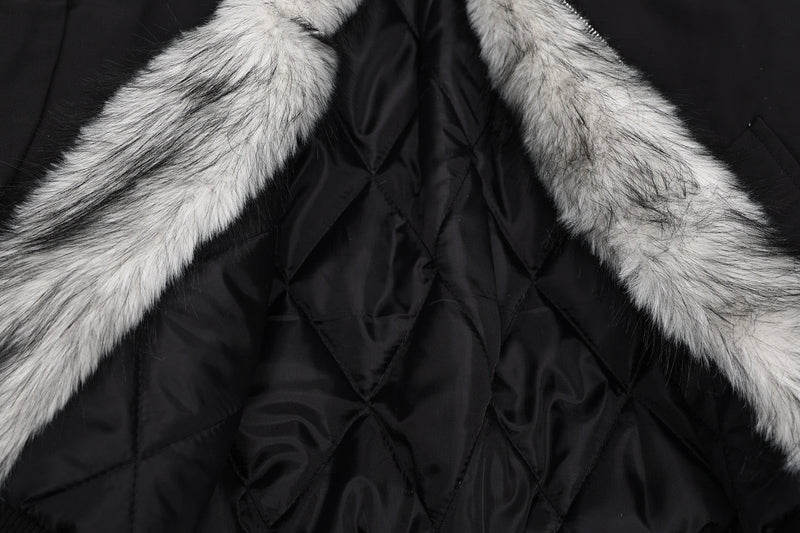 Omirad Fur-Trimmed Nylon Hooded Bomber Jacket | Black