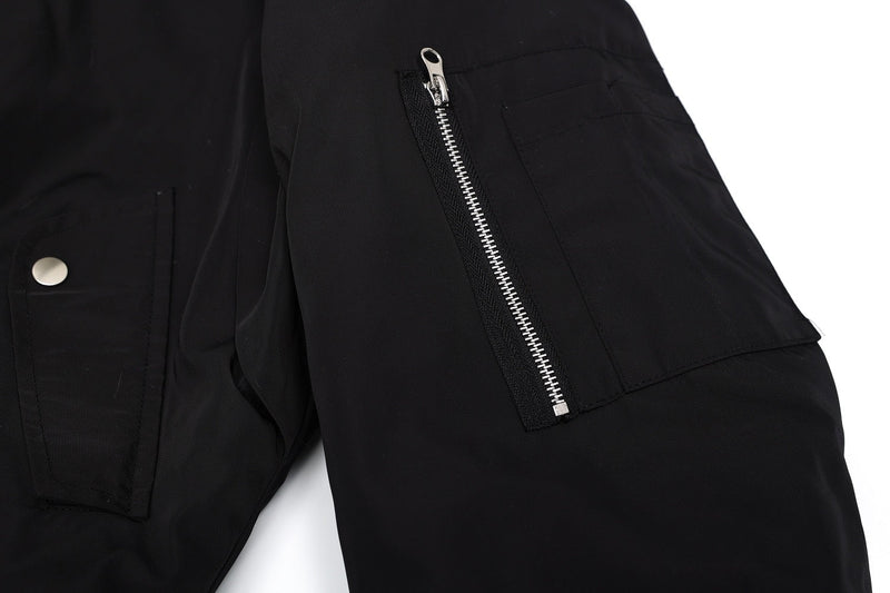 Omirad Fur-Trimmed Nylon Hooded Bomber Jacket | Black