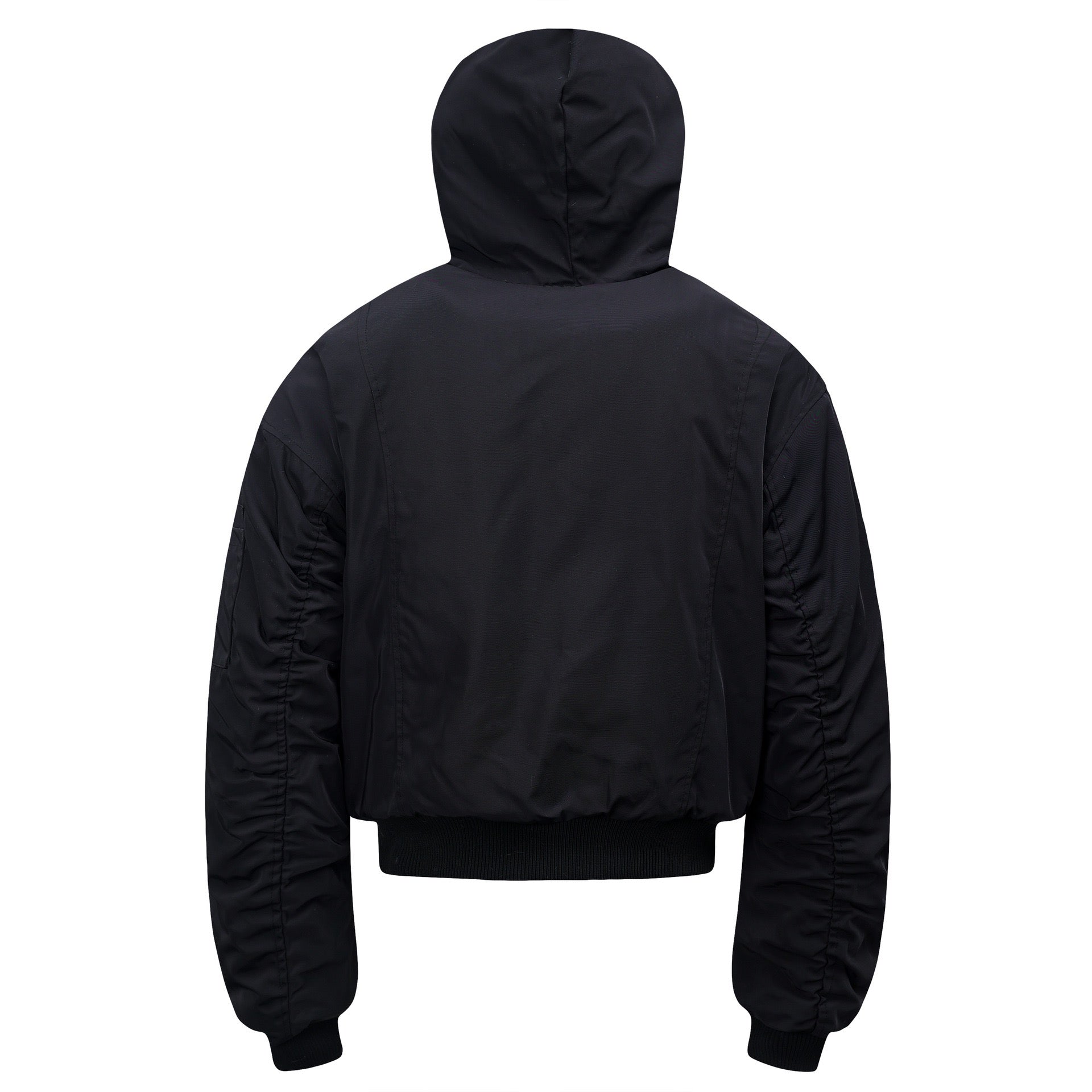 Omirad Fur-Trimmed Nylon Hooded Bomber Jacket | Black