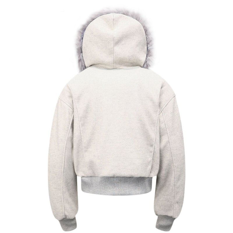 Omirad Fur-Hood Cropped Bomber Jacket | Winter Streetwear