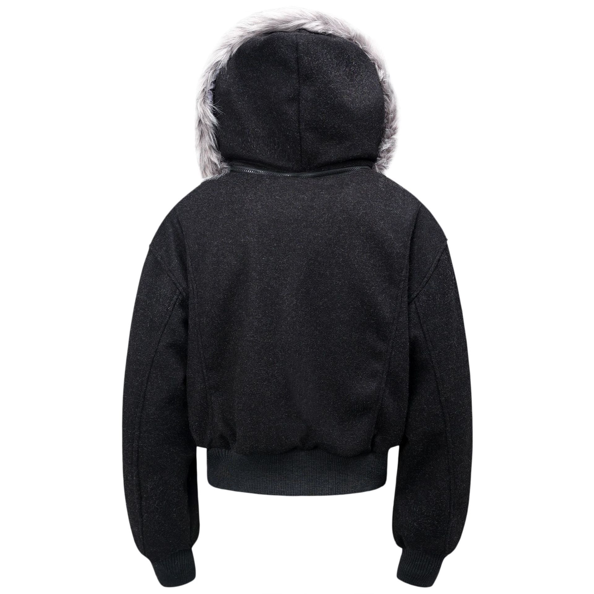 Omirad Fur-Hood Cropped Bomber Jacket | Winter Streetwear