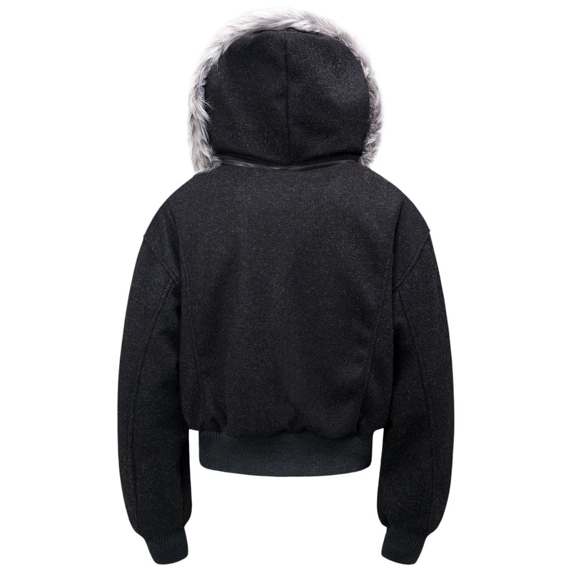 Omirad Fur-Hood Cropped Bomber Jacket | Winter Streetwear