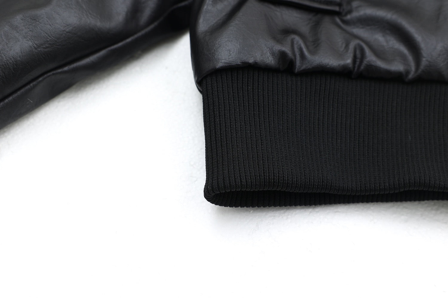 Cropped PU Leather Bomber Jacket with Oversized Faux-Fur Hood