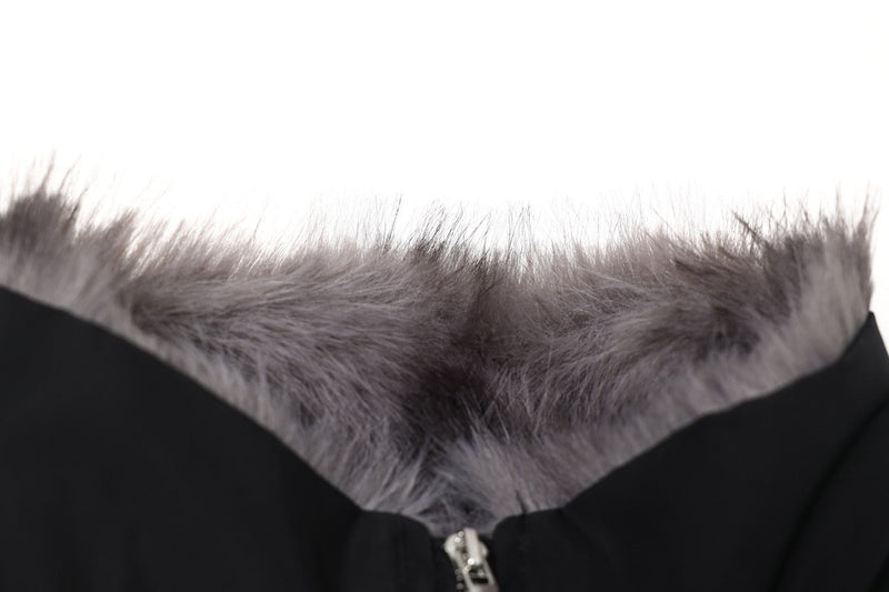 Cropped Bomber Jacket with Fur Collar | Streetwear