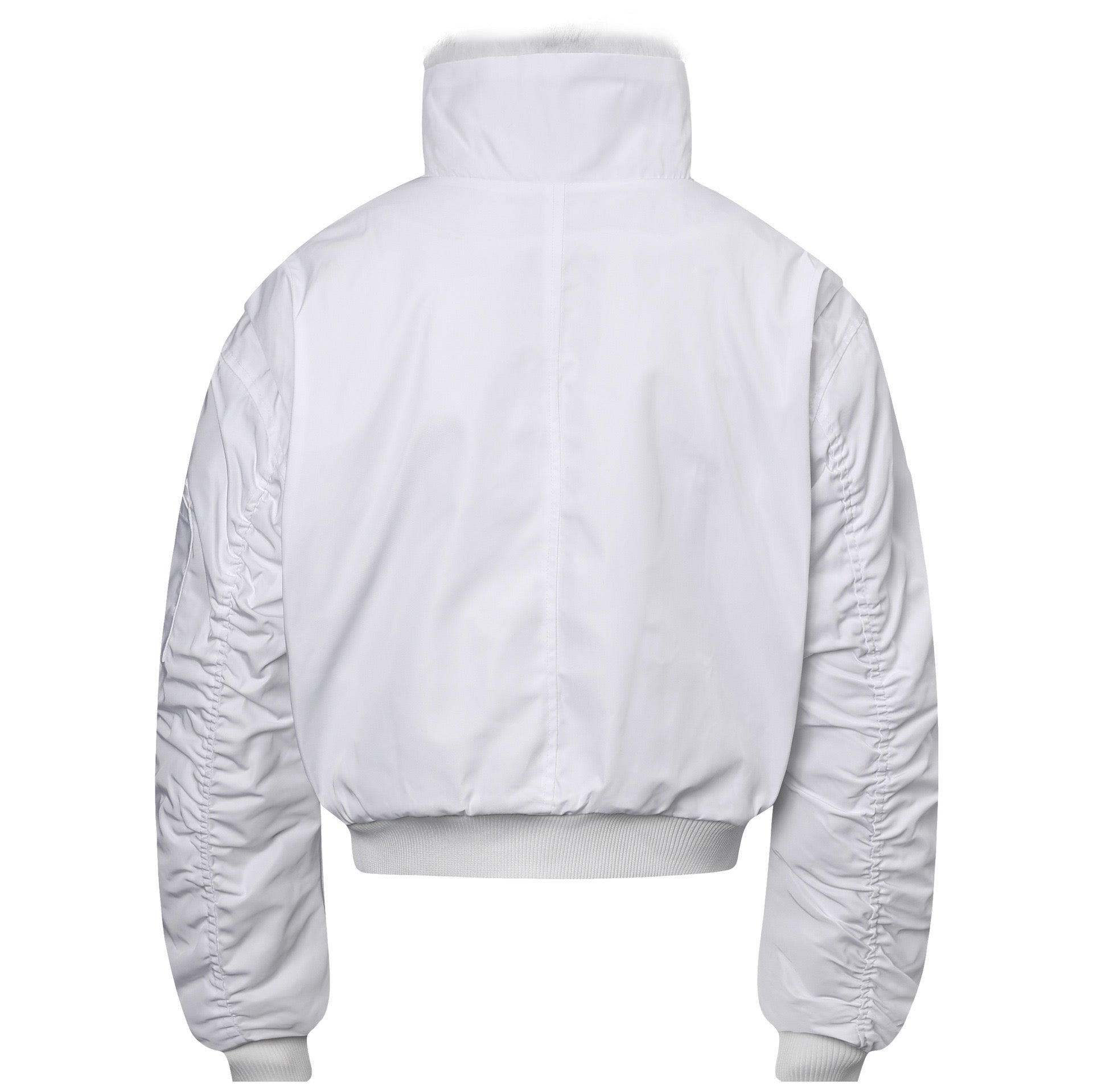 Cropped Bomber Jacket with Fur Collar | Streetwear