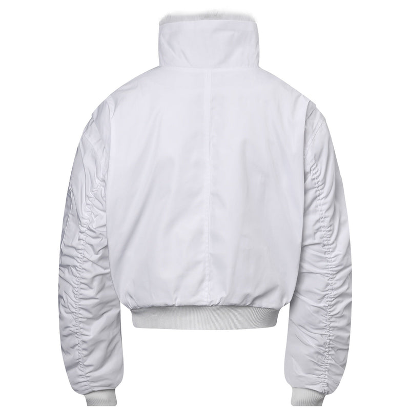 Cropped Bomber Jacket with Fur Collar | Streetwear