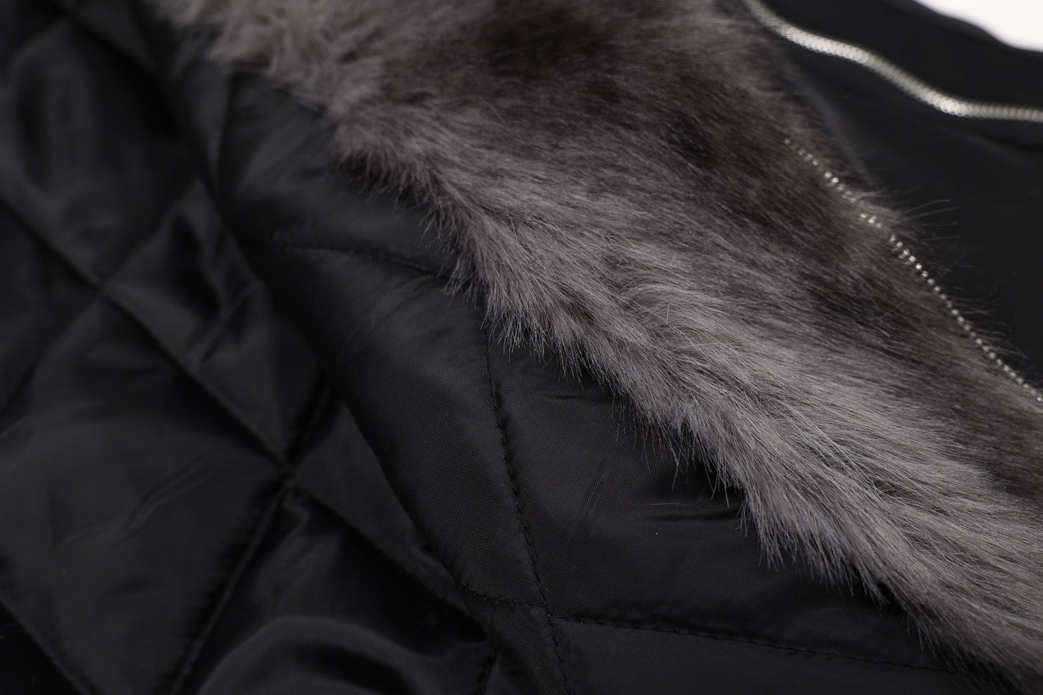 Cropped Bomber Jacket with Fur Collar | Streetwear