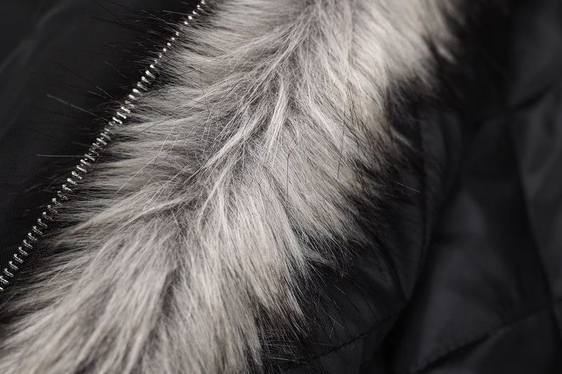 Fur-Lined Hooded Snap Bomber Jacket | Cropped Streetwear