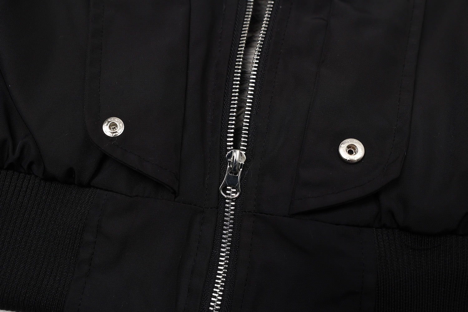 Fur-Lined Hooded Snap Bomber Jacket | Cropped Streetwear