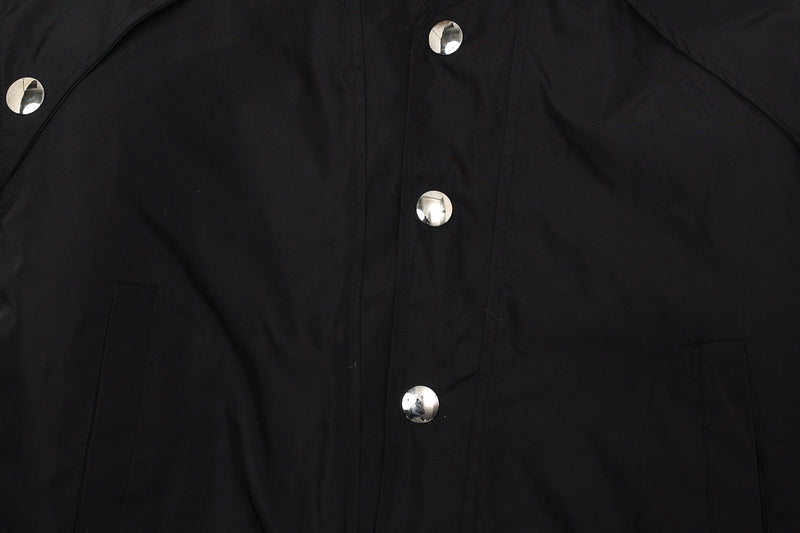 Fur-Lined Hooded Snap Bomber Jacket | Cropped Streetwear