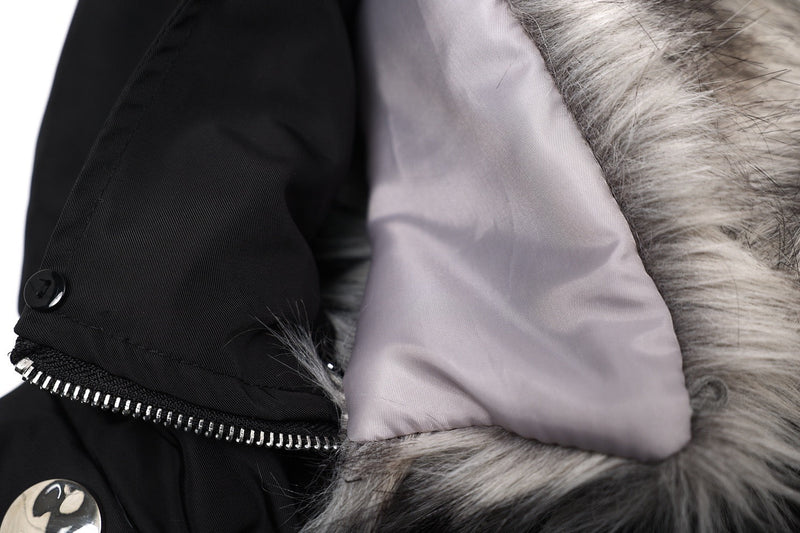 Fur-Lined Hooded Snap Bomber Jacket | Cropped Streetwear
