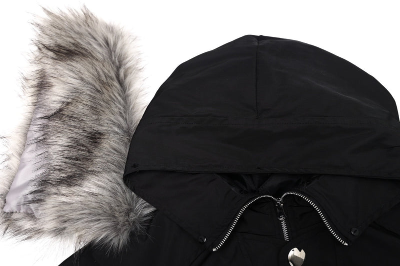 Fur-Lined Hooded Snap Bomber Jacket | Cropped Streetwear