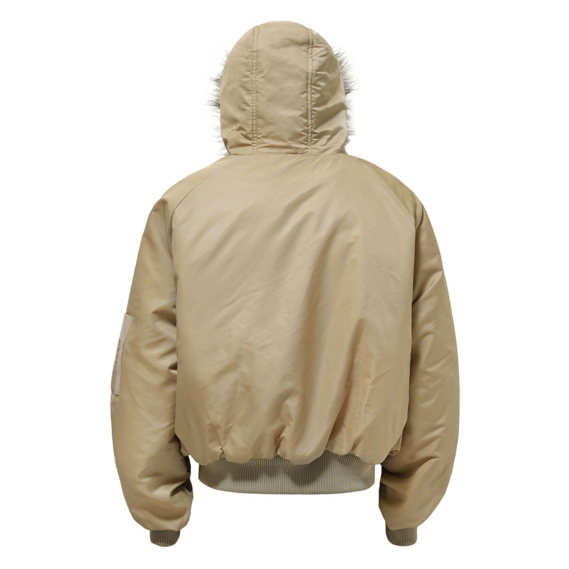 Omirad Fur-Hood Nylon Bomber Jacket | Cropped Streetwear