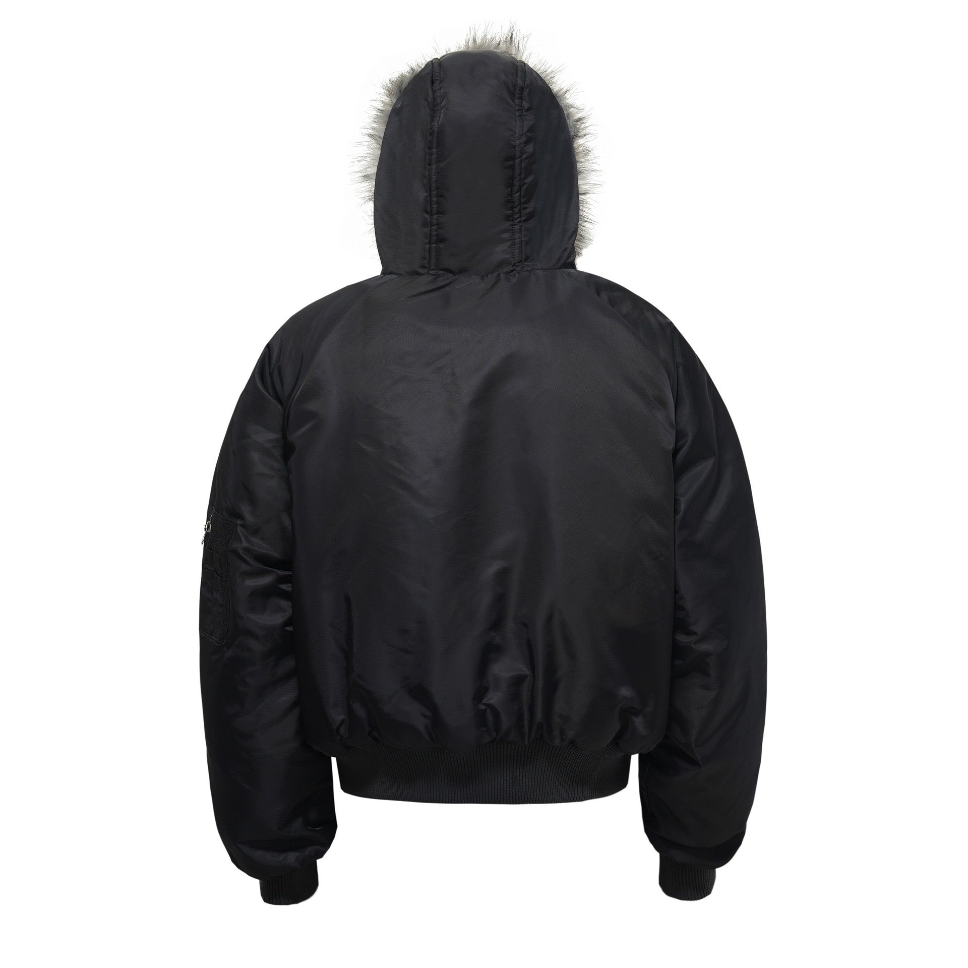 Omirad Fur-Hood Nylon Bomber Jacket | Cropped Streetwear